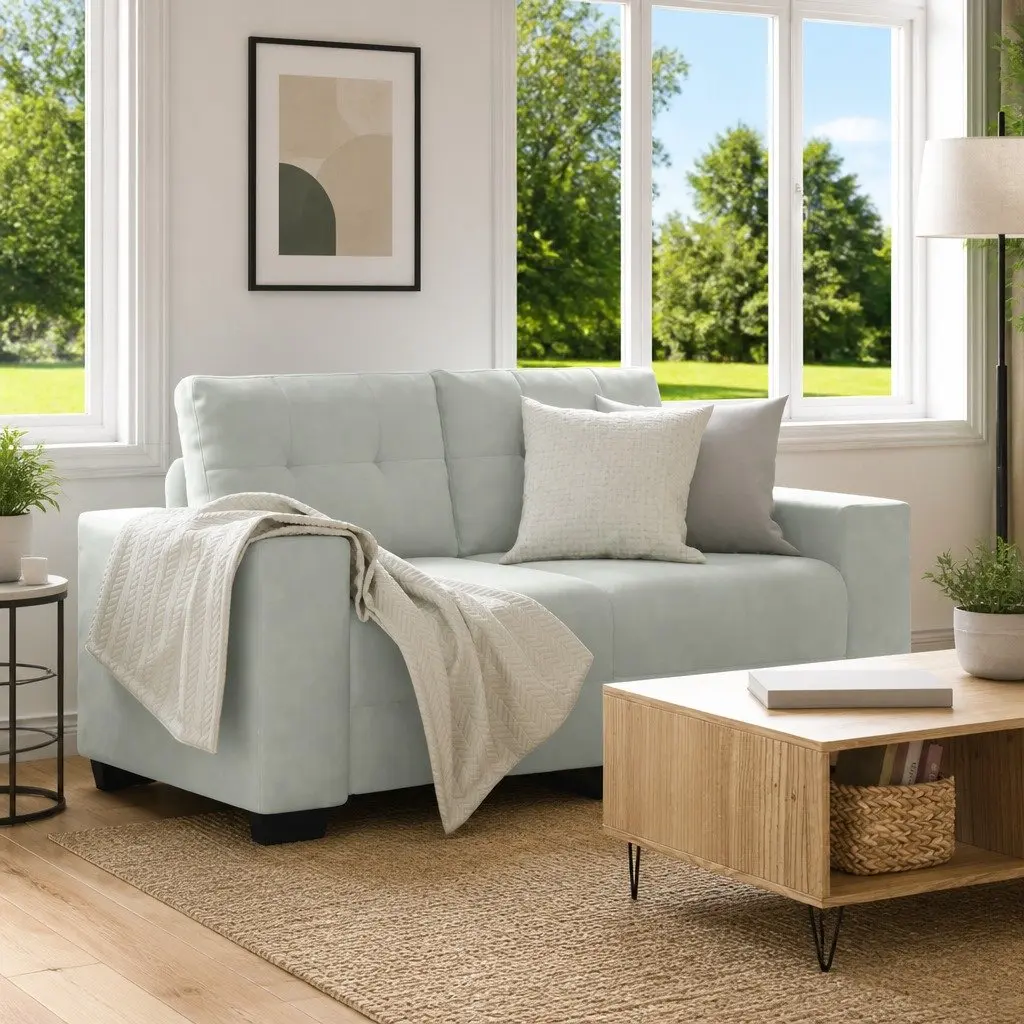 Loveseat Sofa Grey 160x77x82cm Modern Living Room Furniture Two Seater Couch