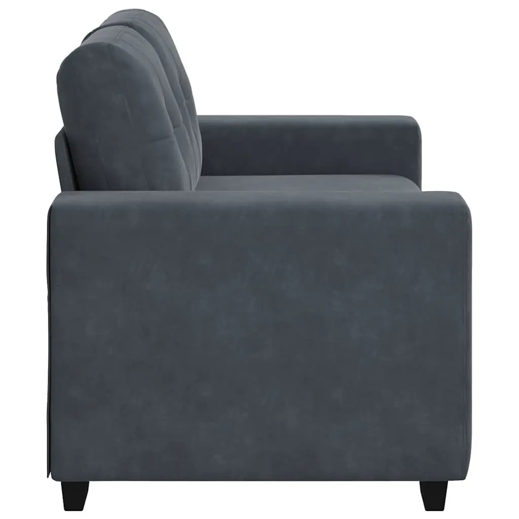 Loveseat Sofa Velvet Dark Grey 2 Seater 160 x 77 x 82 cm