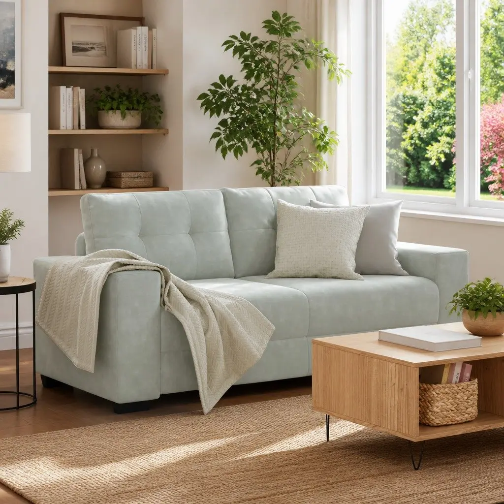 Grey Velvet Loveseat Sofa 180x77x82 cm