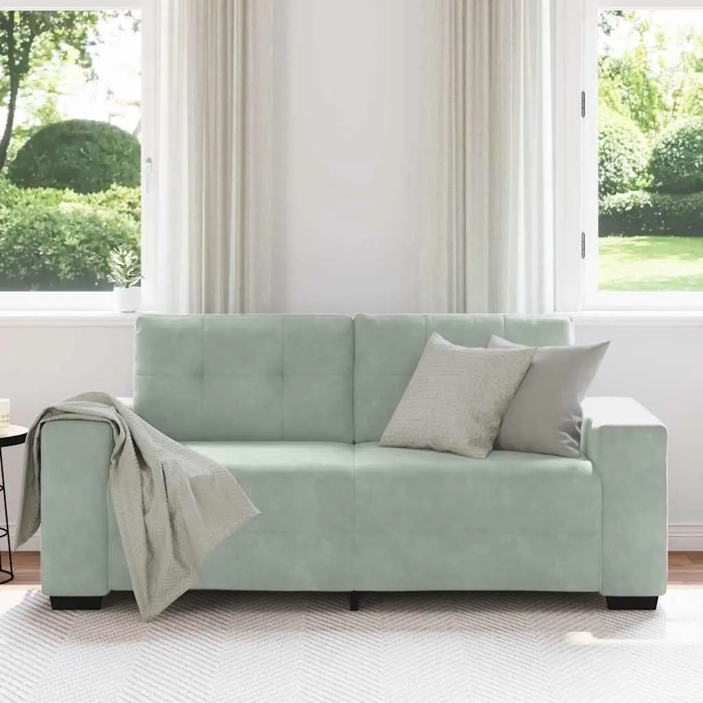 Grey Velvet Loveseat Sofa 180x77x82 cm