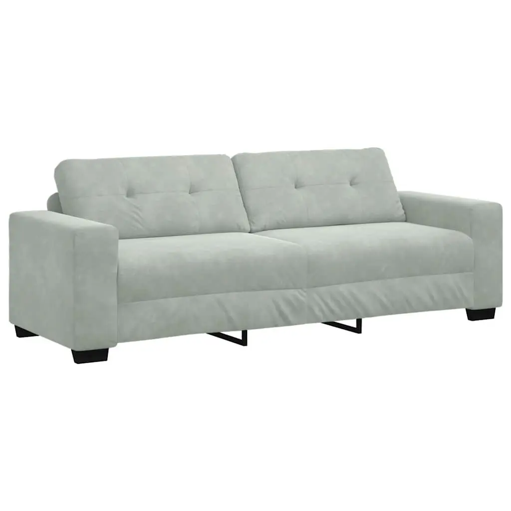 Grey Velvet 3-Seater Sofa for Comfort and Style