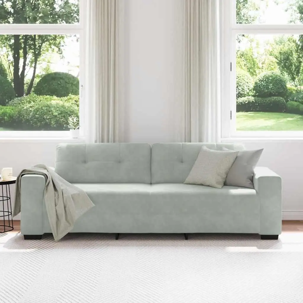 Grey Velvet 3-Seater Sofa for Comfort and Style