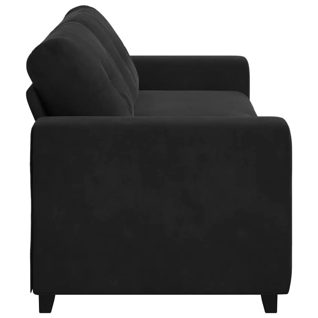 3-Seater Sofa Velvet 220 x 78 x 80 cm Black