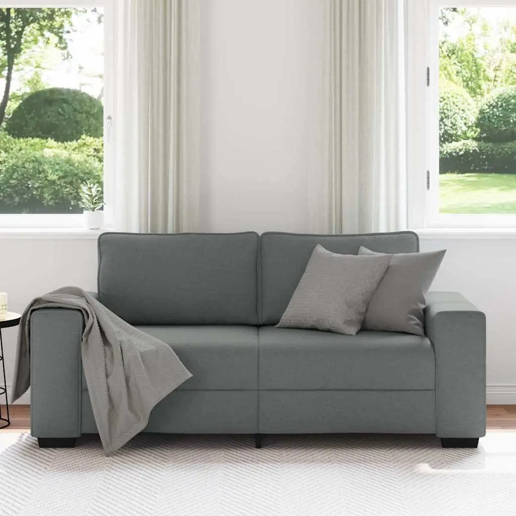 2-Seater Sofa in Dark Grey Fabric for Living Spaces