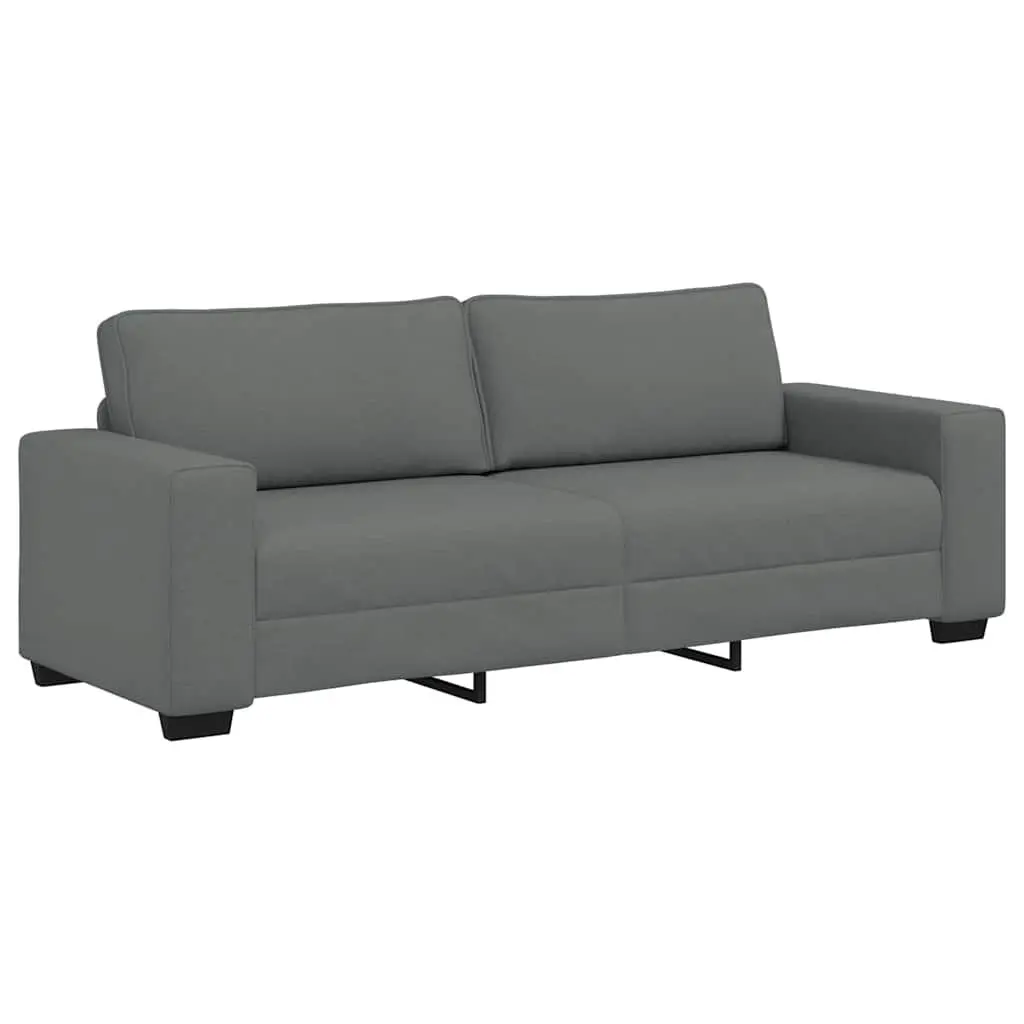 3-Seater Sofa Dark Grey 220x77x82 cm Fabric Living Room Couch Lounge Furniture