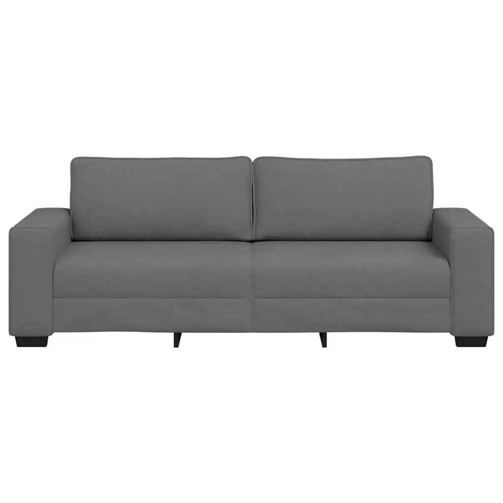 3-Seater Sofa Dark Grey 220x77x82 cm Fabric Living Room Couch Lounge Furniture