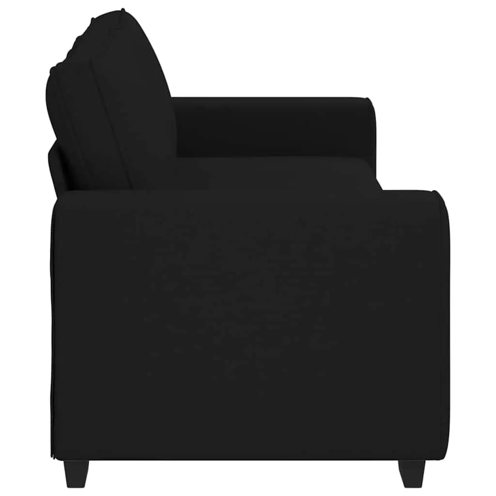 3-Seater Sofa Black Fabric Living Room Lounge Couch Armrest Seat 220x77x82cm