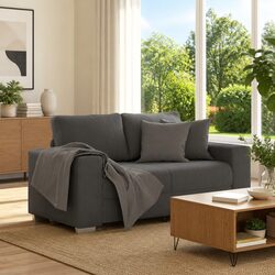 Quality Grey Corduroy Loveseat Sofa for Comfort