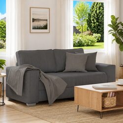 Exceptional Grey Corduroy Loveseat Sofa 180x77x82cm