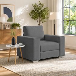 Stylish Grey Fabric Sofa Chair for Modern Living