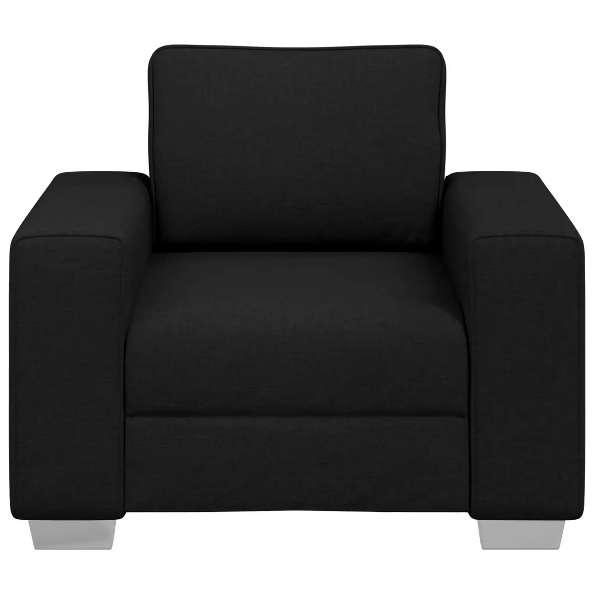 Black Modern Fabric Sofa Chair with Wide Armrests