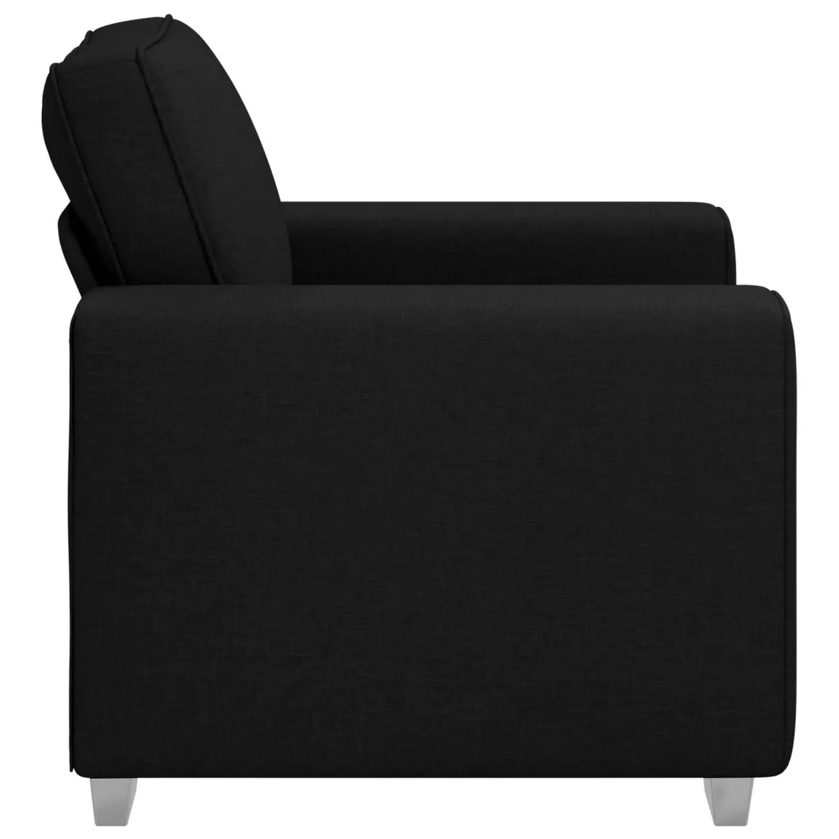 Black Modern Fabric Sofa Chair with Wide Armrests