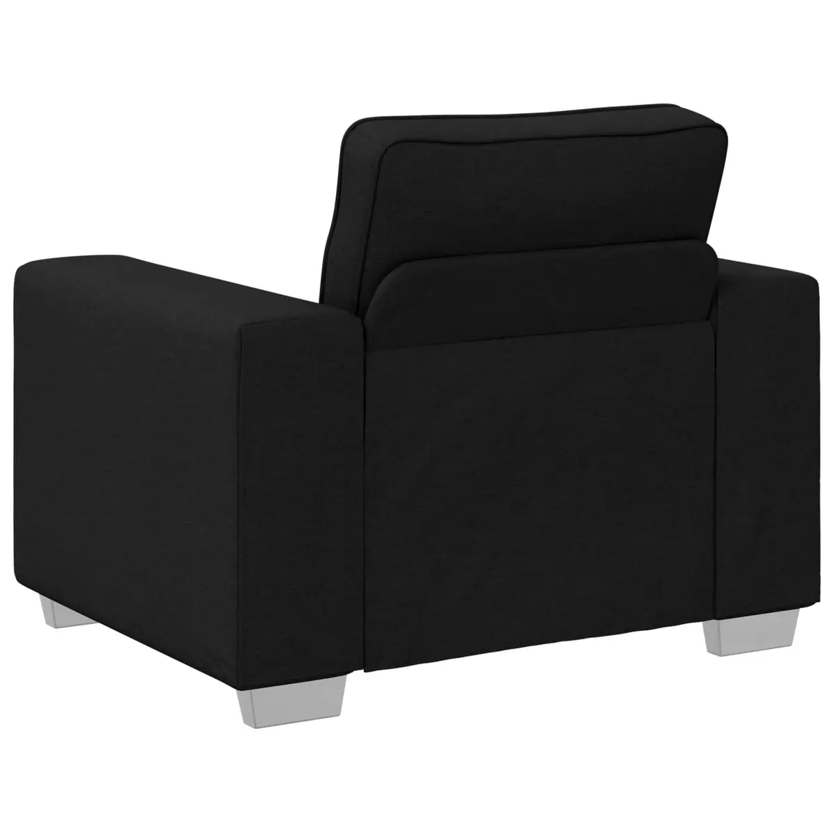Black Modern Fabric Sofa Chair with Wide Armrests