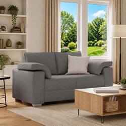 160cm Grey Loveseat Sofa for Modern Living Rooms