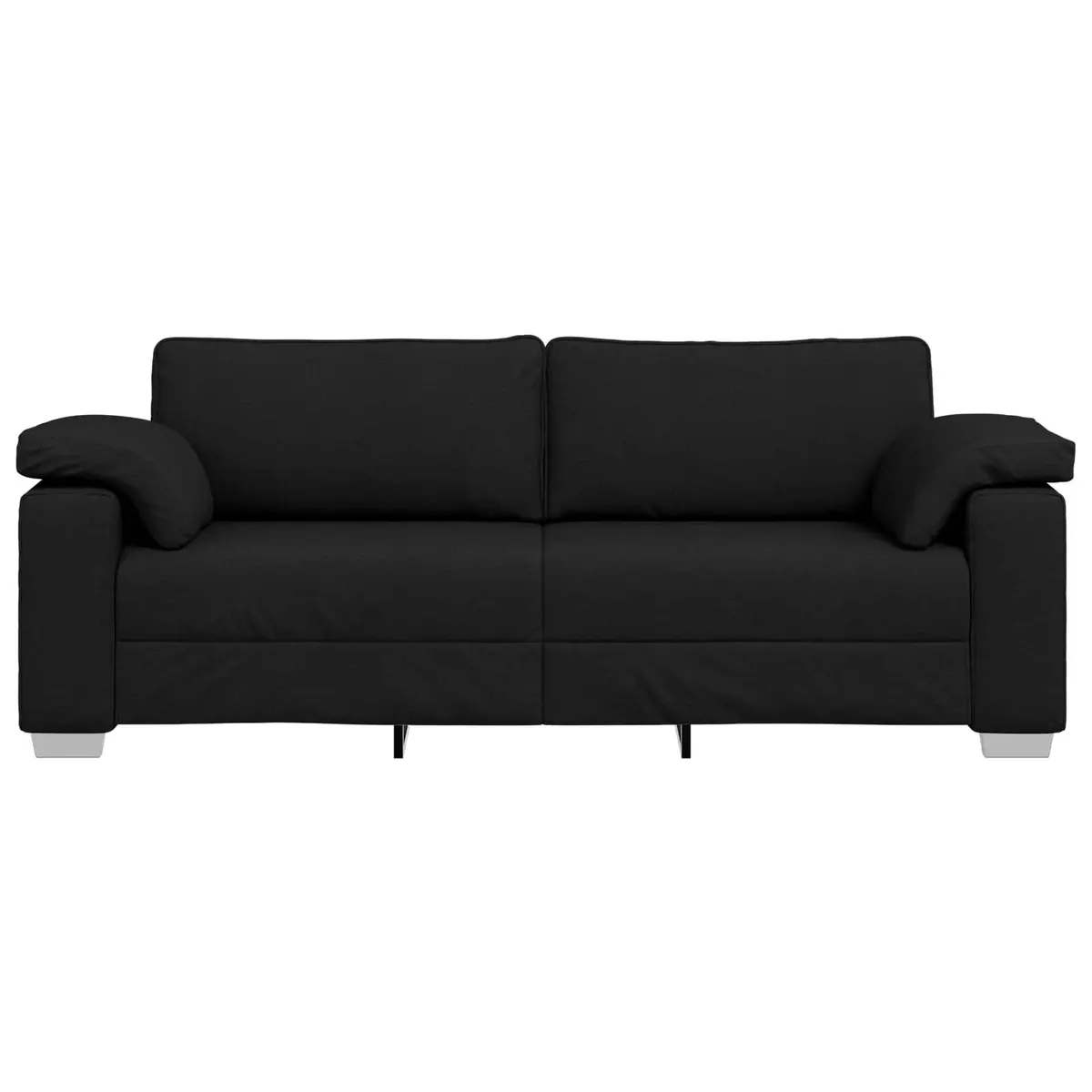 Black 3-Seater Sofa 220cm Durable Modern Fabric Couch
