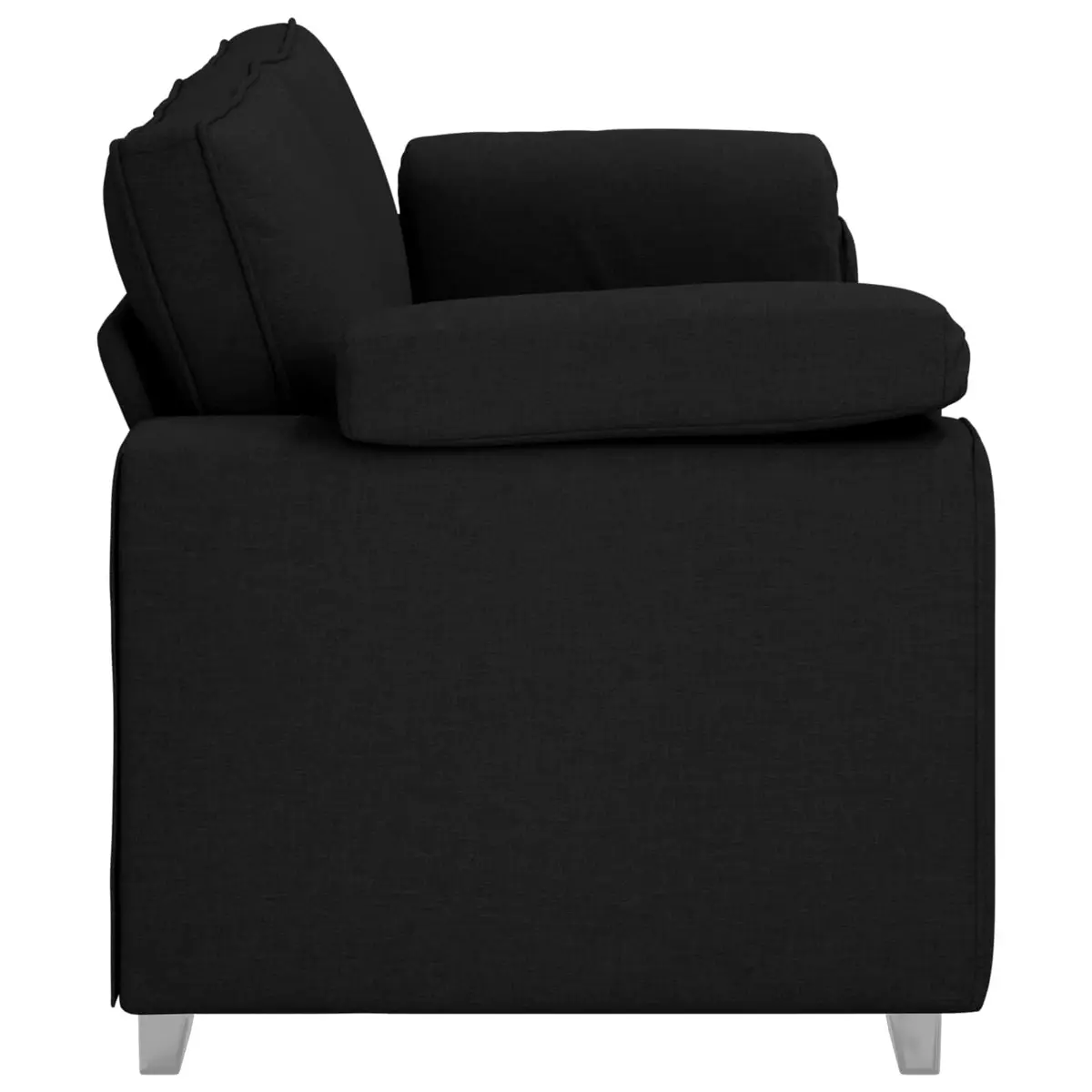 Black 3-Seater Sofa 220cm Durable Modern Fabric Couch