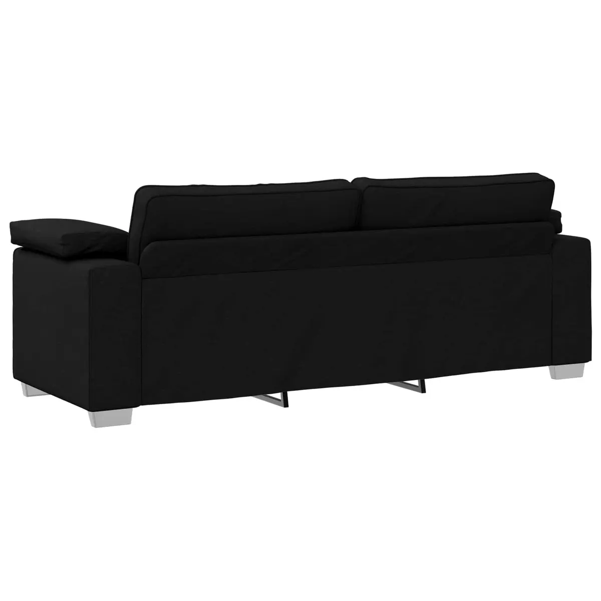 Black 3-Seater Sofa 220cm Durable Modern Fabric Couch