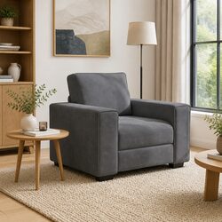 Stylish Dark Grey Velvet Sofa Chair for Relaxation