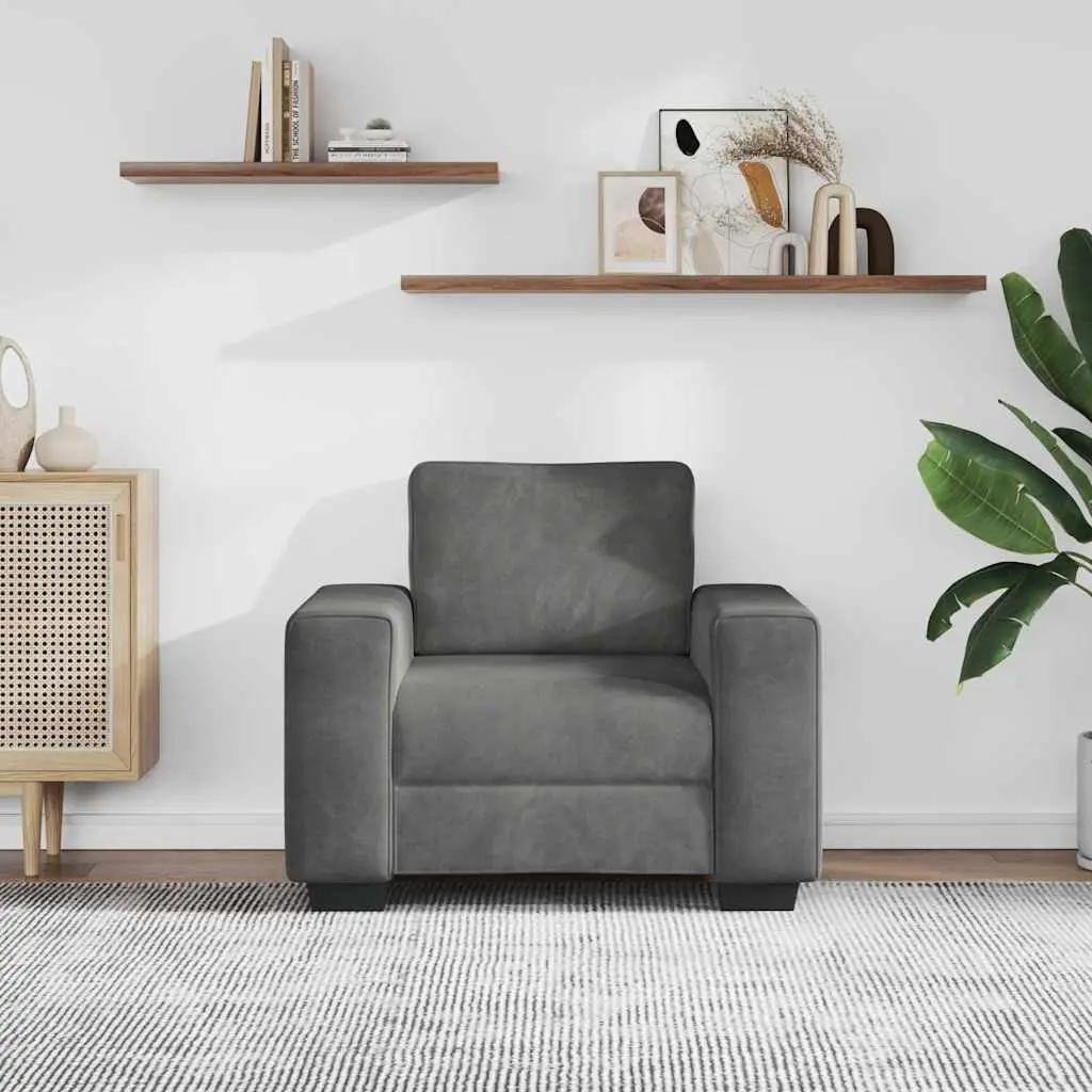 Sofa Chair Velvet Dark Grey 100x77x82 cm