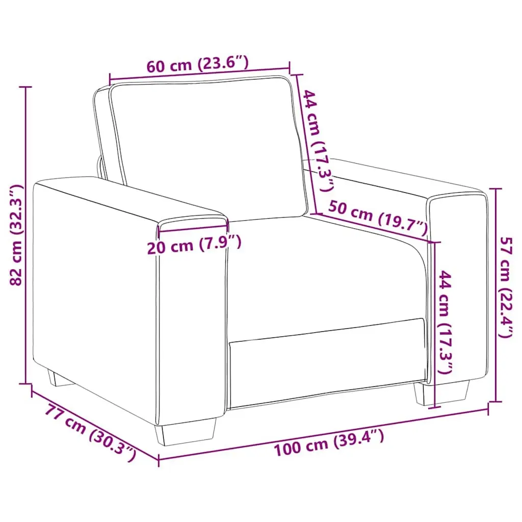 Sofa Chair Velvet Dark Grey 100x77x82 cm