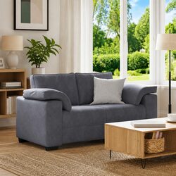 Dark Grey Loveseat Sofa with Padded Comfort 160x77x82 cm