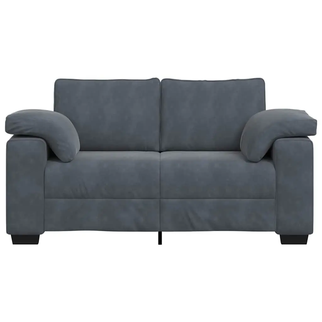 Loveseat Sofa Velvet Dark Grey 2 Seater 160 x 77 x 82 cm