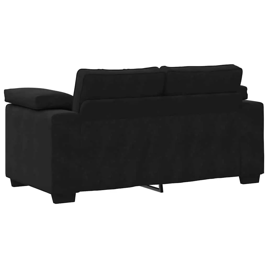 Loveseat Sofa Velvet Black 160x77x82 cm Compact Two Seater