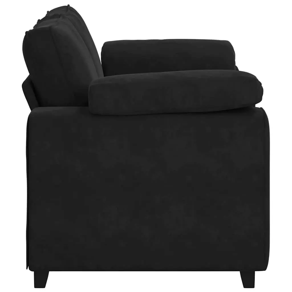 Loveseat Sofa Velvet Black 160x77x82 cm Compact Two Seater