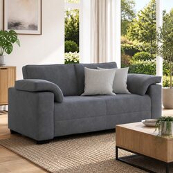 180cm Grey Velvet Loveseat Sofa for Comfort and Style