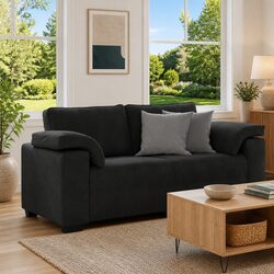 Elegant Black Velvet Loveseat Sofa 180x77x82 cm
