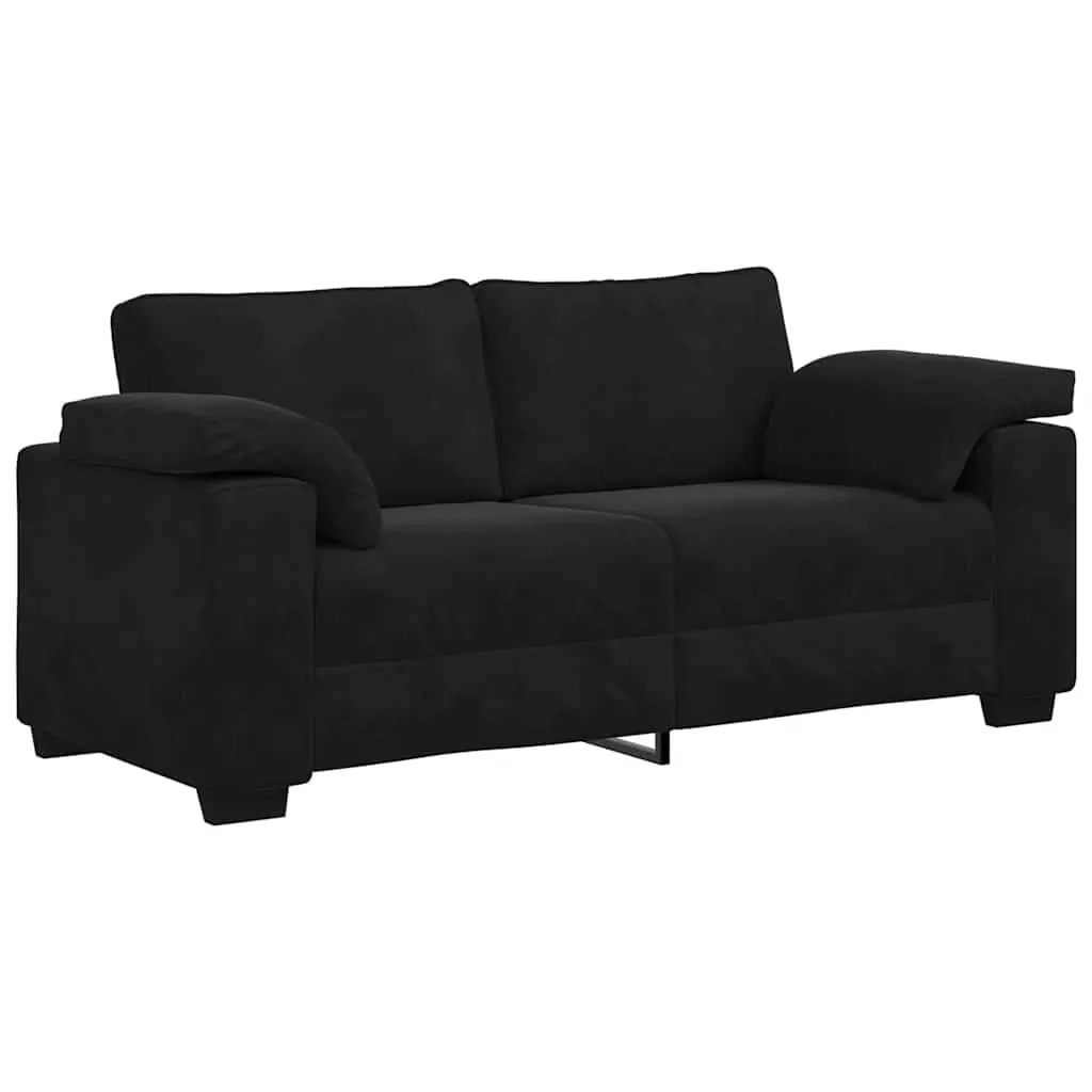 Black Velvet Loveseat Sofa 180x77x82 cm