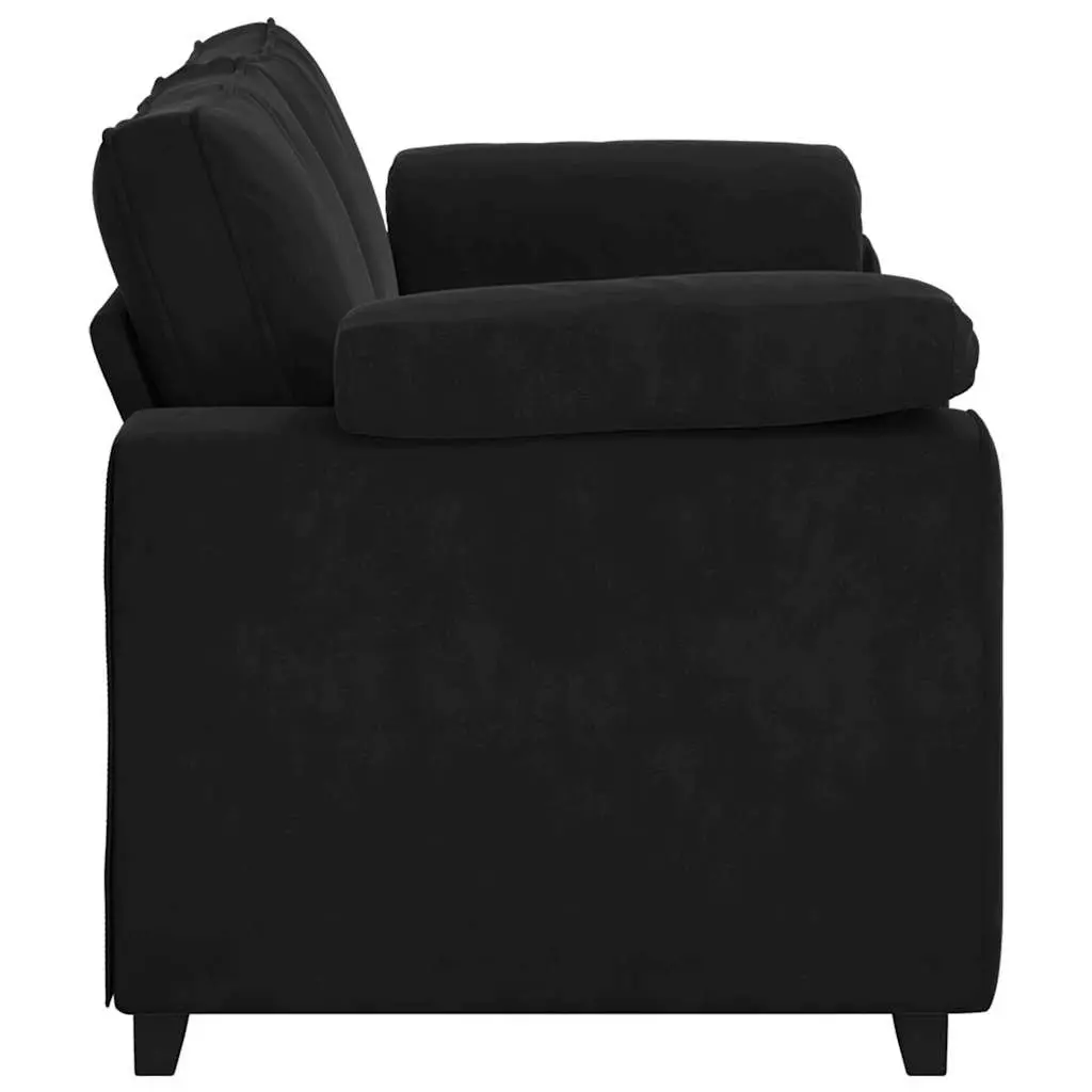 Black Velvet Loveseat Sofa 180x77x82 cm