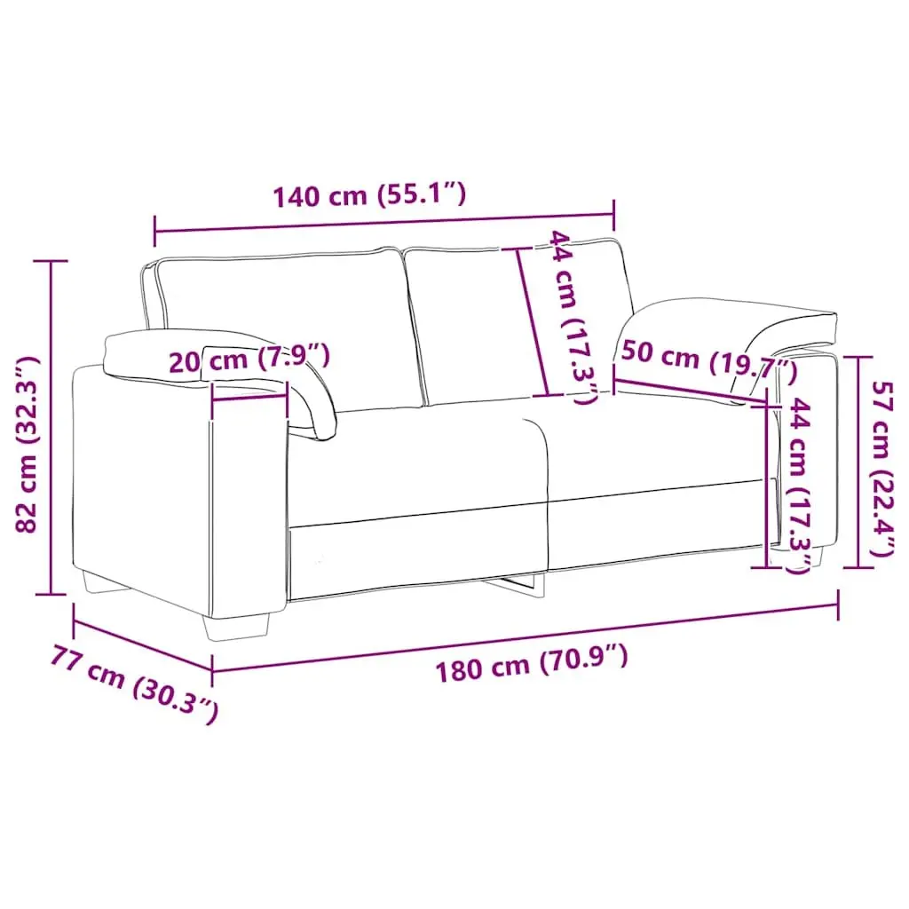 Black Velvet Loveseat Sofa 180x77x82 cm