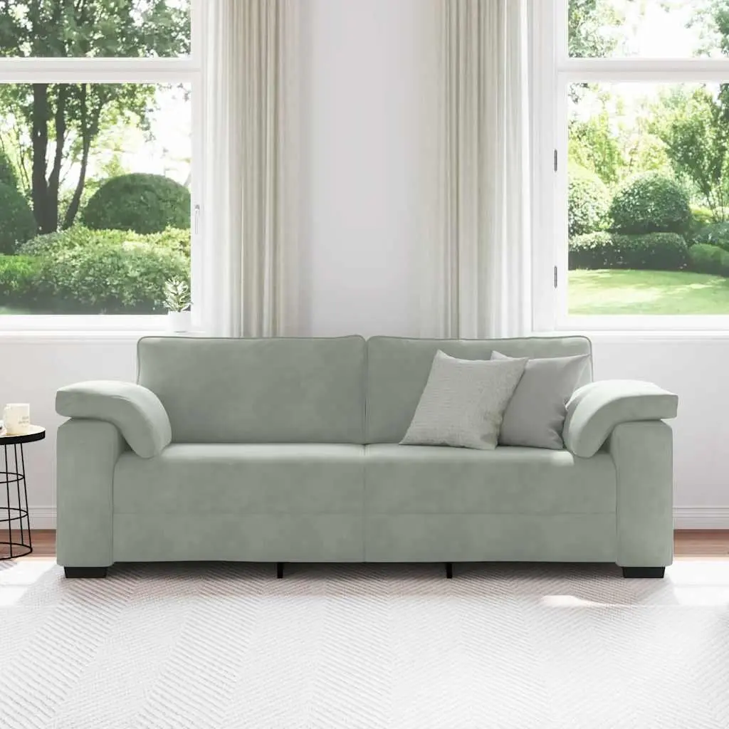 3-Seater Sofa Velvet Grey 220x77x82 cm