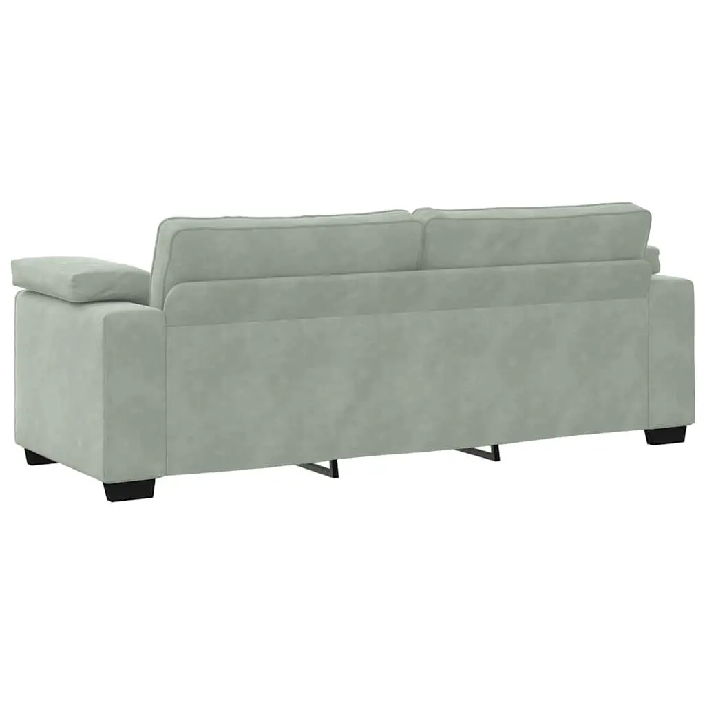 3-Seater Sofa Velvet Grey 220x77x82 cm