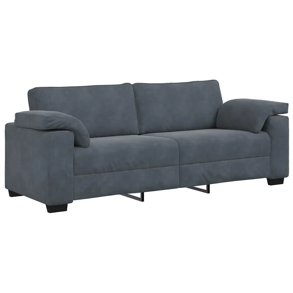 3-Seater Sofa Velvet Grey 220x77x82cm