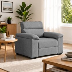 Stylish Grey Fabric Sofa Chair for Comfort and Stability