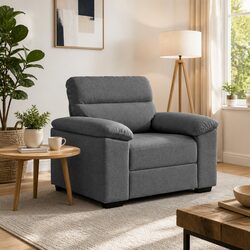 Stylish Dark Grey Fabric Sofa Chair for Comfort