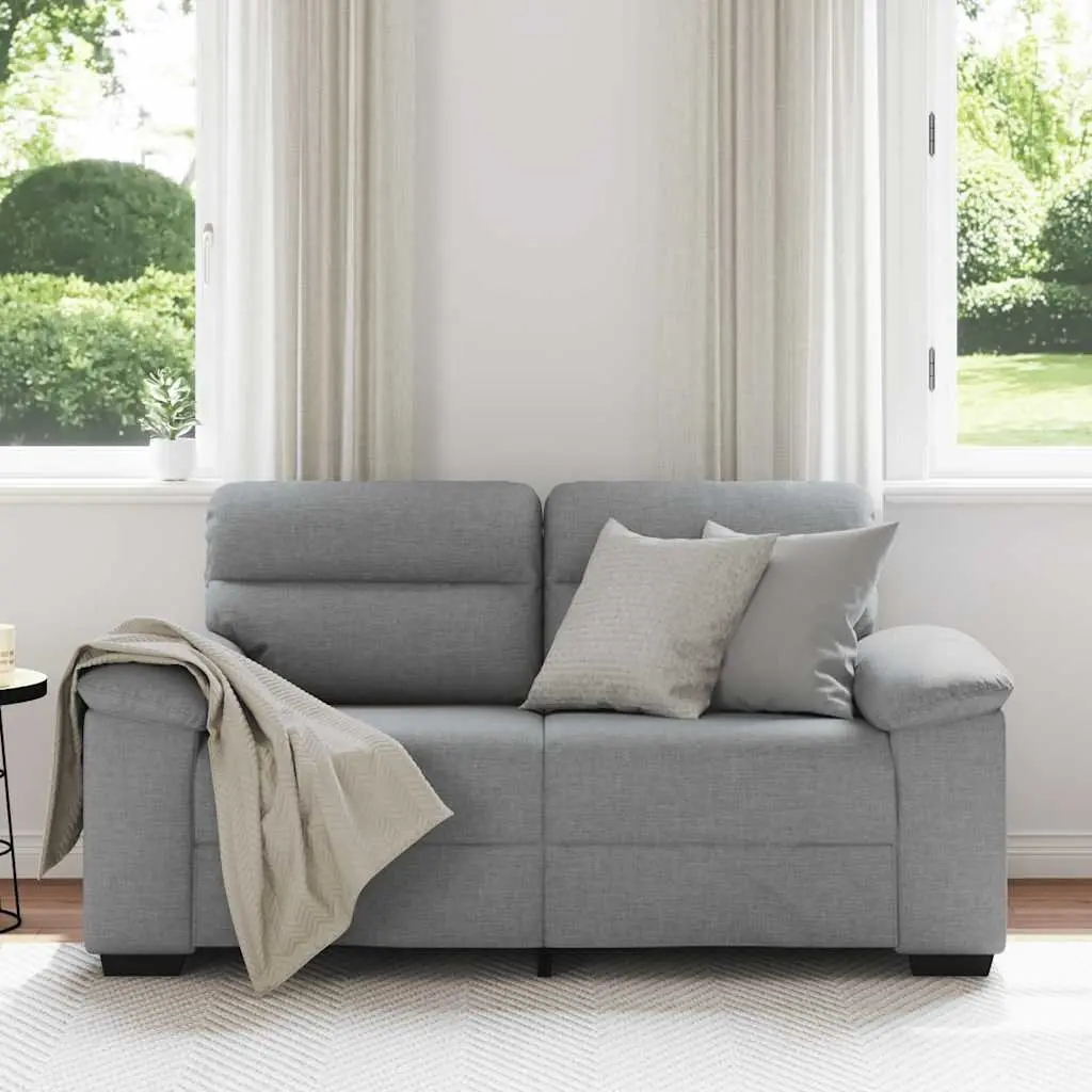 2-Seater Sofa Grey Fabric Living Room Furniture Upholstered Lounge Couch