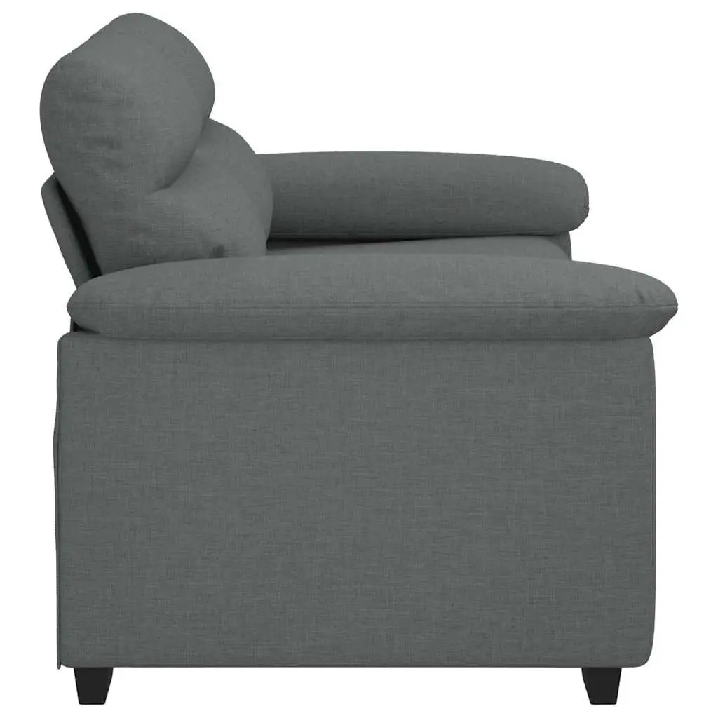 2-Seater Sofa in Grey Fabric for Comfort