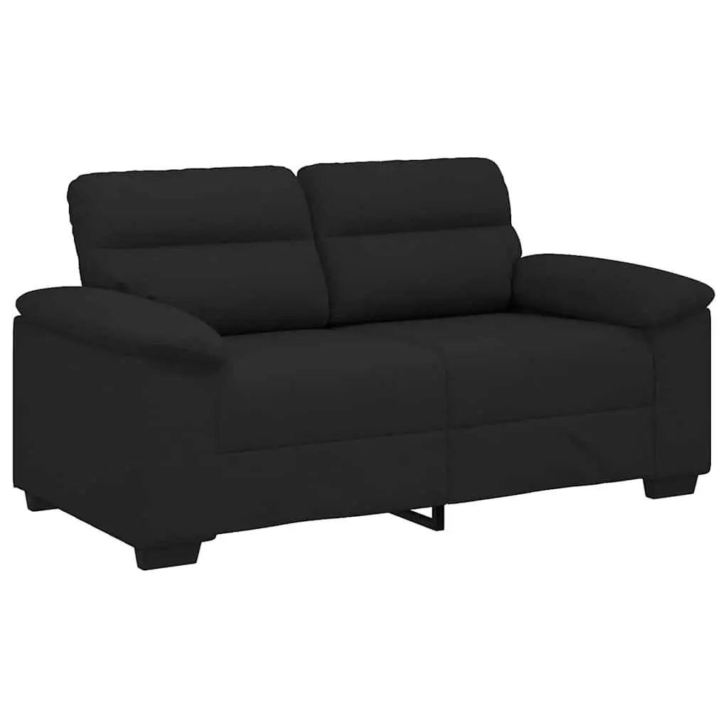 2-Seater Sofa Polyester Fabric 160x81x84 cm Black