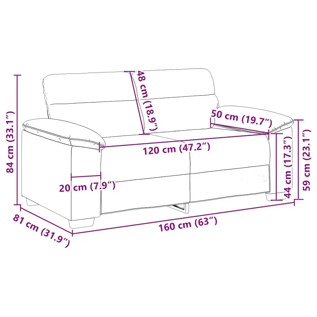 2-Seater Sofa Polyester Fabric 160x81x84 cm Black