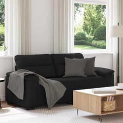 Durable 2-Seater Sofa in Black Fabric for Your Living Space