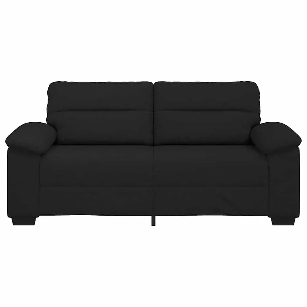 2-Seater Sofa Polyester Fabric Black