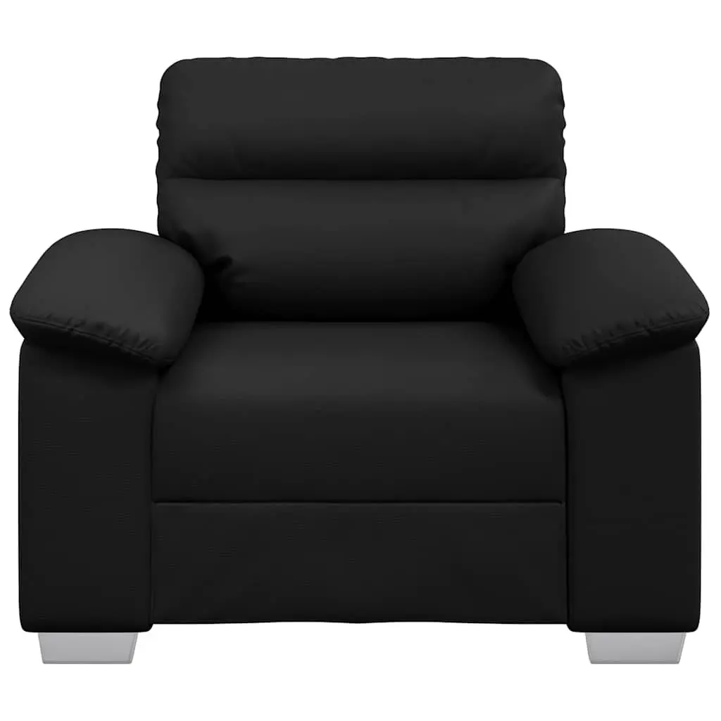Black Faux Leather Sofa Chair with Durable Frame