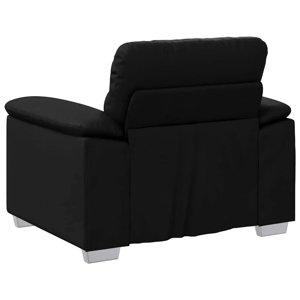 Black Faux Leather Sofa Chair with Durable Frame