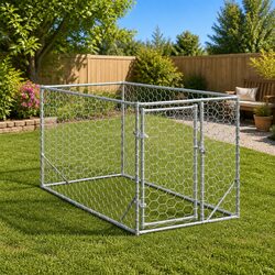 Sturdy Galvanised Steel Outdoor Dog Kennel with Lockable Door