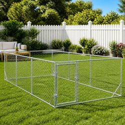 Secure Galvanised Steel Outdoor Dog Kennel 2x4x1m