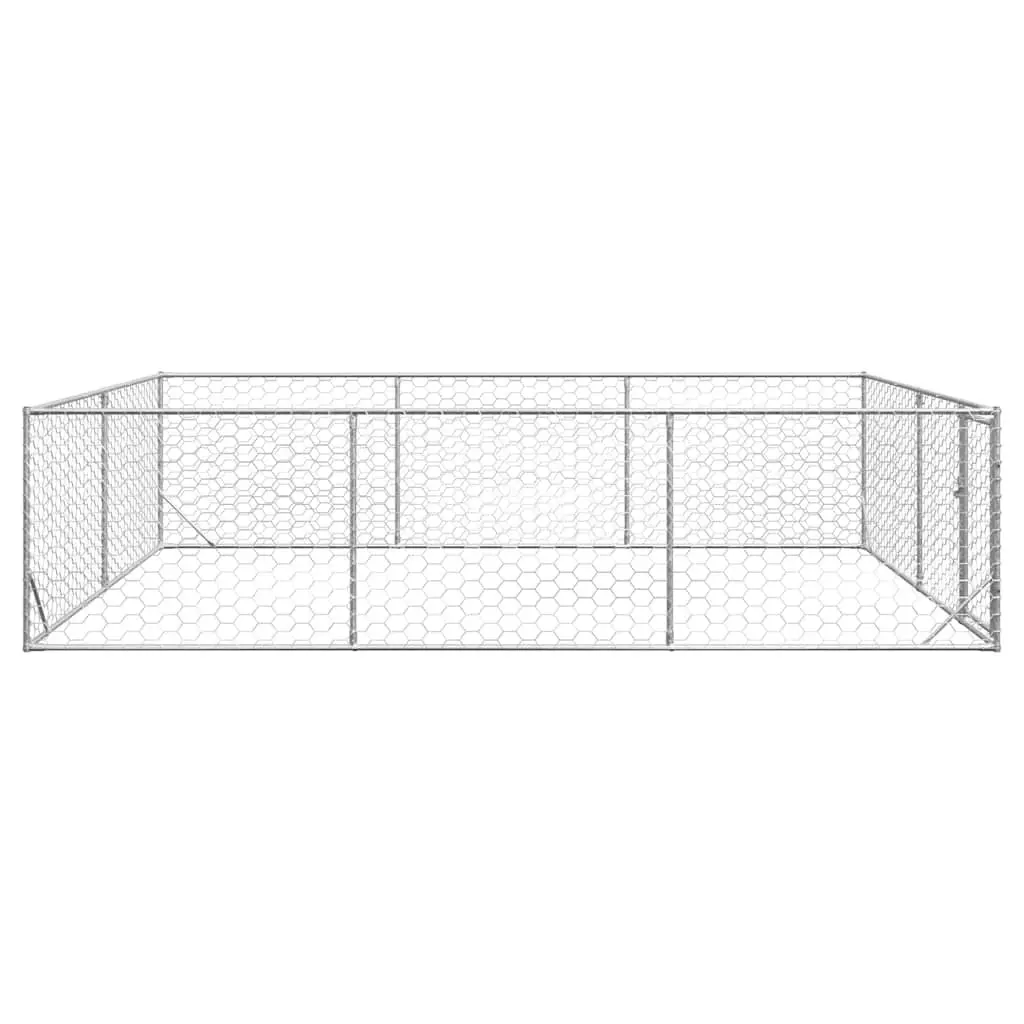 Galvanised Steel Outdoor Dog Kennel 3x4x1m