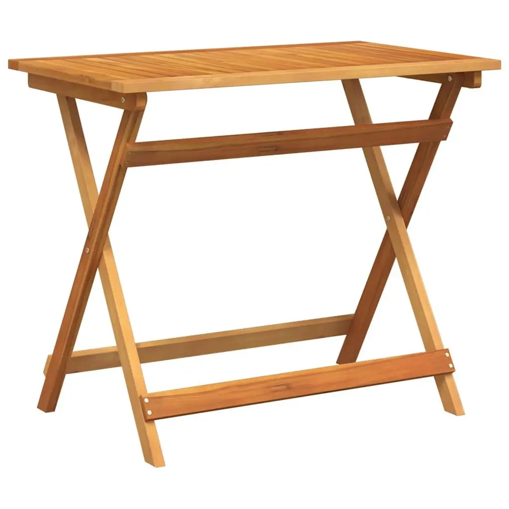 Bistro Set Solid Acacia Wood 5 Piece Folding Chairs Table Brown